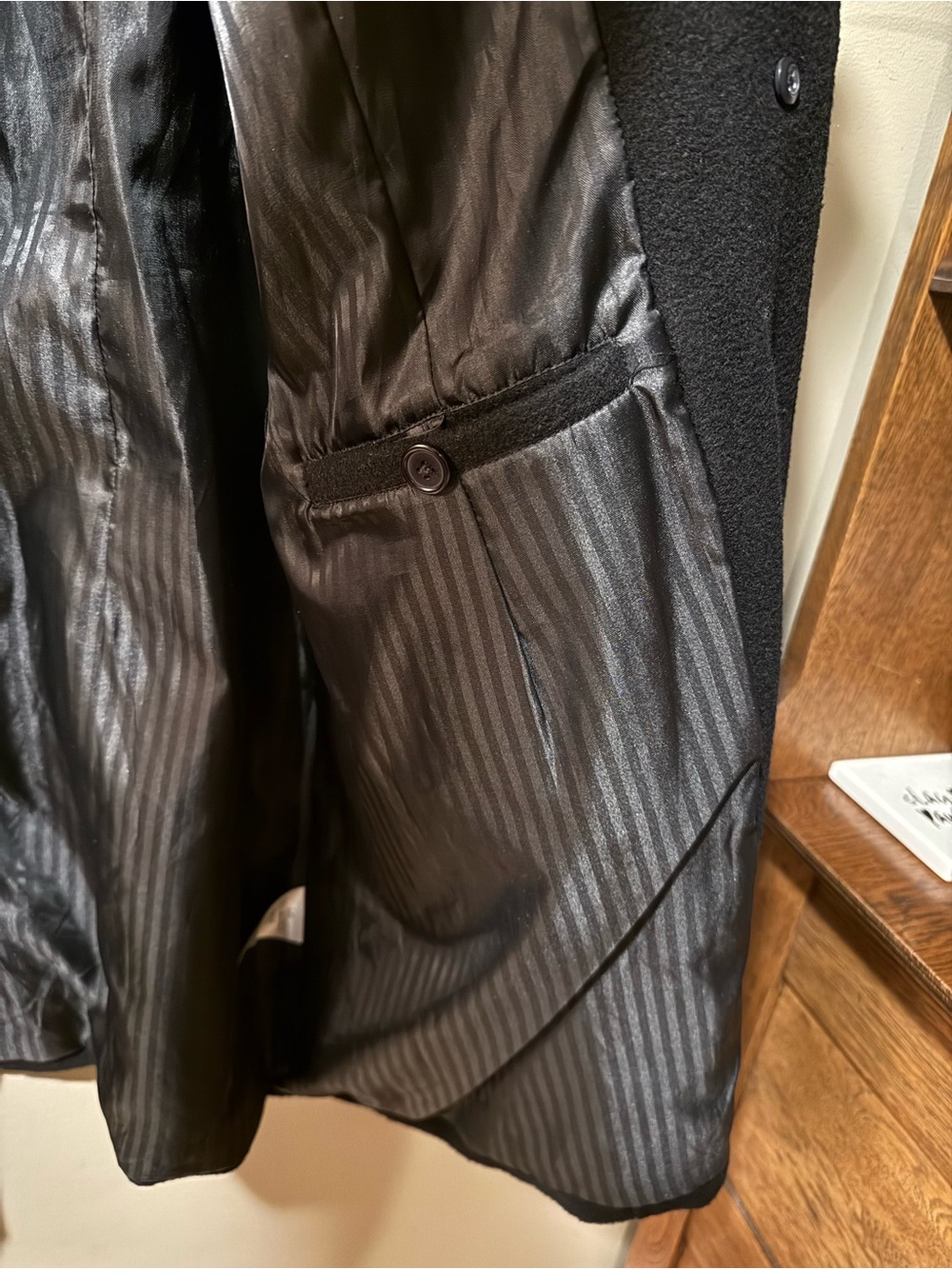 Denver Hayes Black Wool Coat - Picture 7 of 12